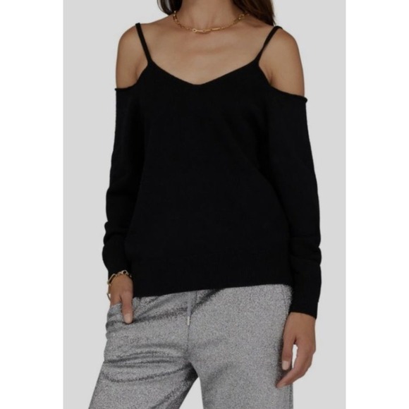 Dries Van Noten Sweaters - Dries Van Noten Merino Wool Cold Shoulder Sweater Black Women Sz XS‎ Sexy Chic